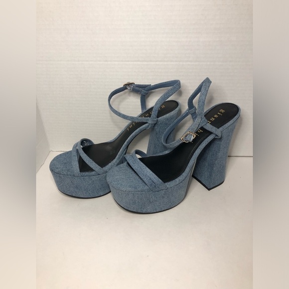 Gianni Bini Denim Blue Platform Sandals NWOT 8.5 - Picture 14 of 16